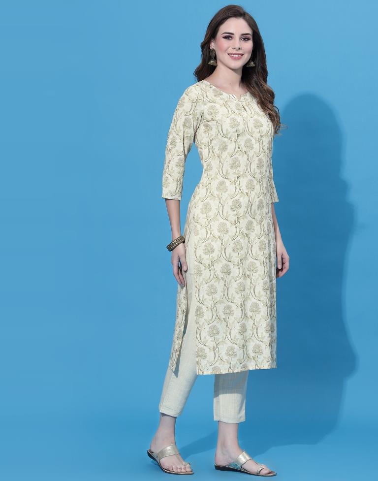 Buy Grey Printed Silk Blend Straight Kurta With Trousers & Dupatta Online  at Rs.1484 | Libas