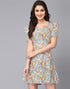 Multicoloured Fit & Flare Dress | Leemboodi