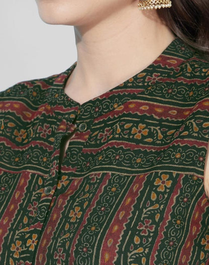 Green Printed Kurti | Leemboodi