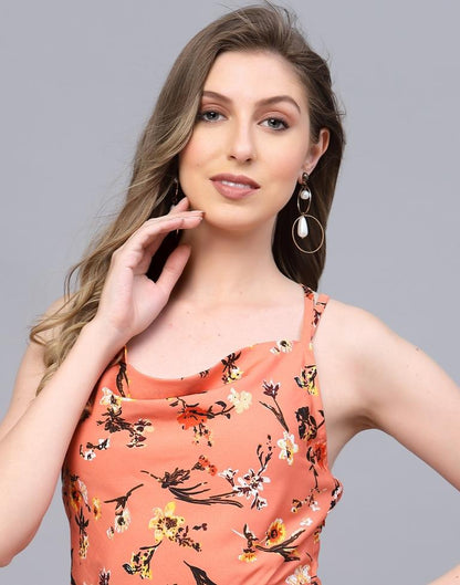 Orange A-Line Dress | Leemboodi