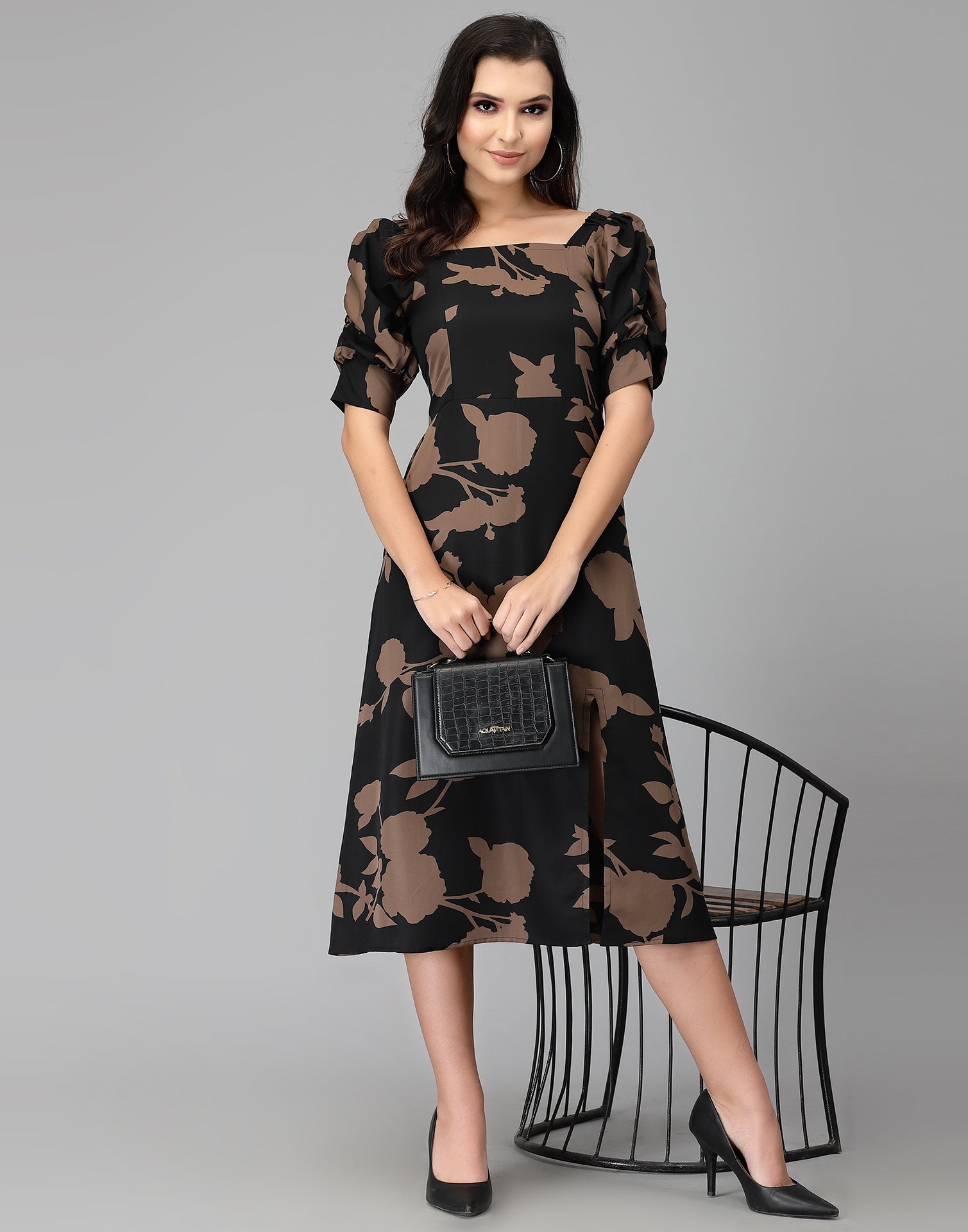 Black Slit Dress | Leemboodi
