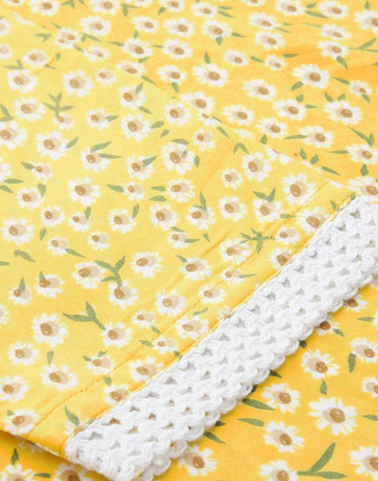 Yellow Floral Printed Top | Leemboodi