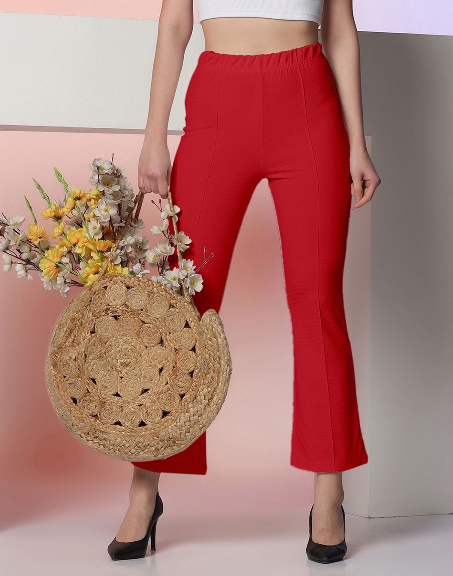 Red Knitted Pant | Leemboodi