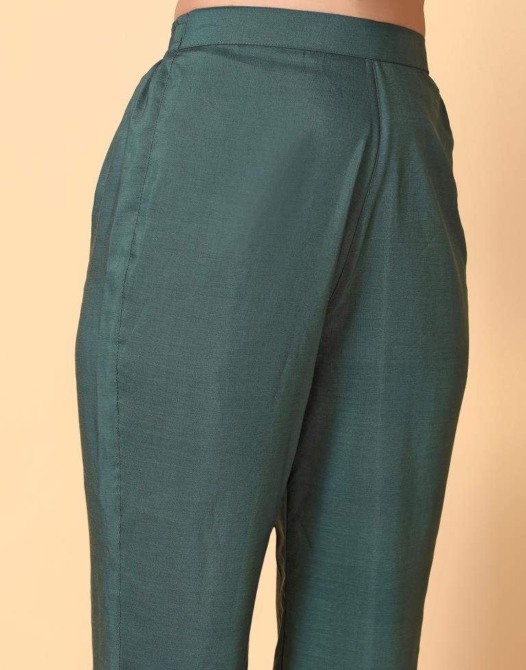 Buy Sea Green Trousers & Pants for Women by SWIFFIN Online | Ajio.com