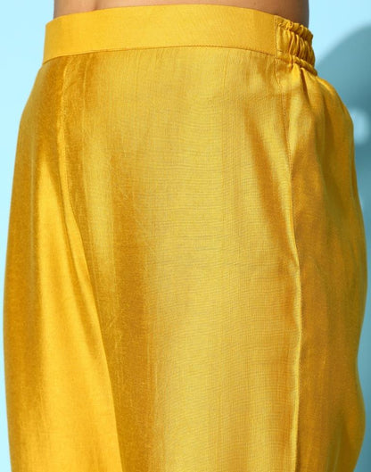 Yellow Kurti With Pant And Dupatta | Leemboodi