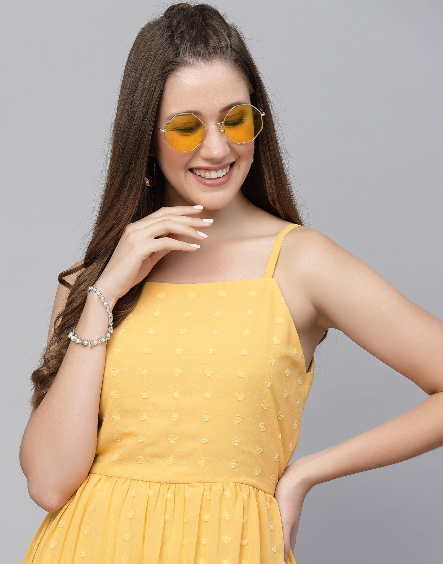 Yellow A-Line Dress | Leemboodi