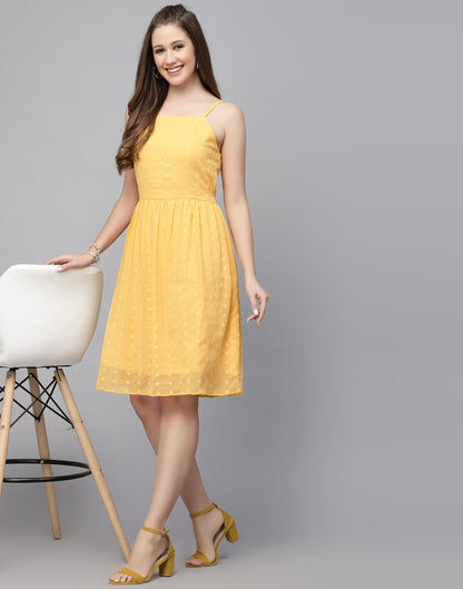 Yellow A-Line Dress | Leemboodi