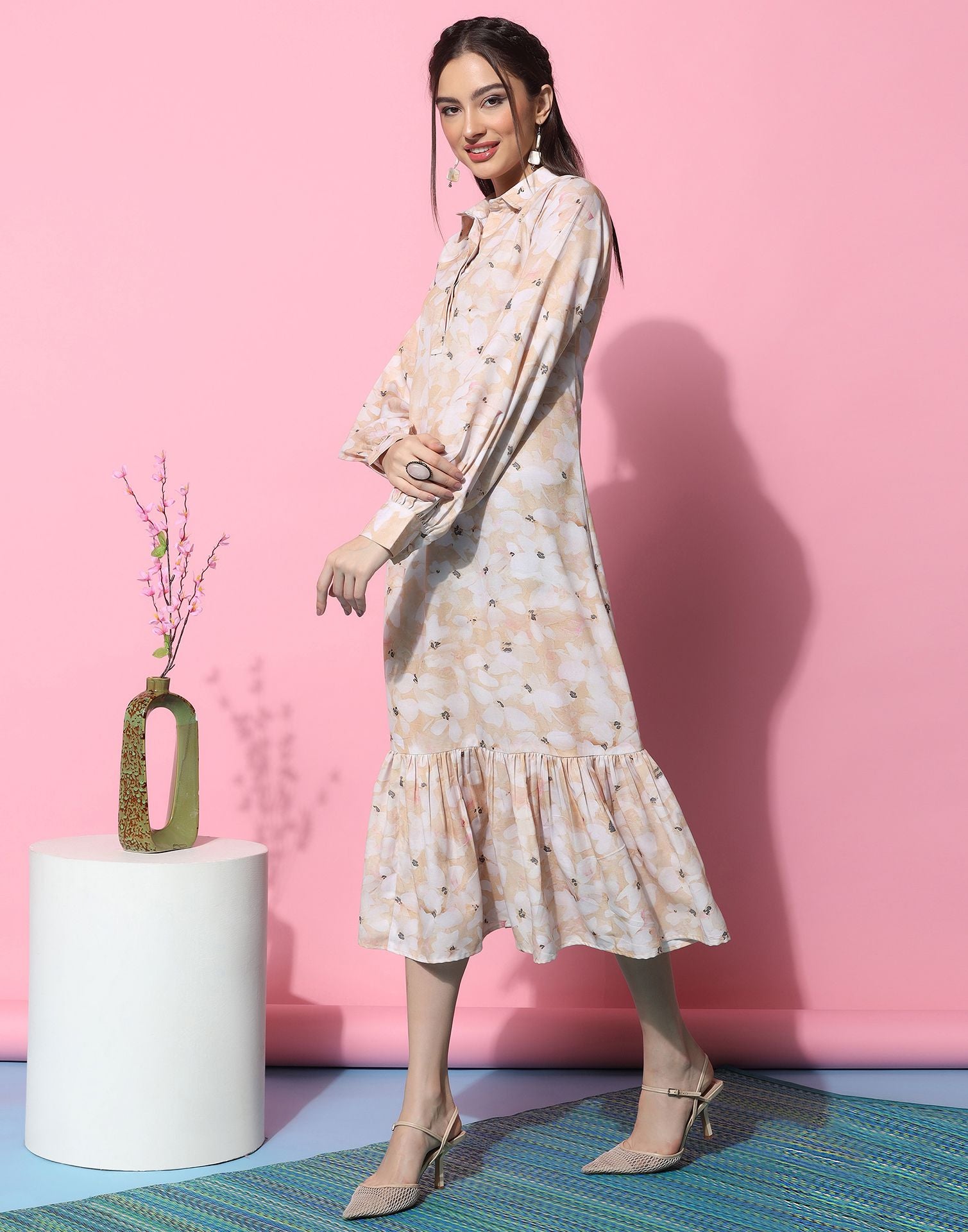 Patterned cheap shirt dress