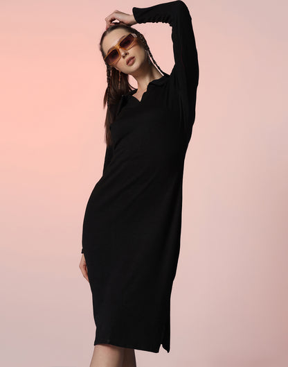 Black Lycra Bodycon Dress | Leemboodi