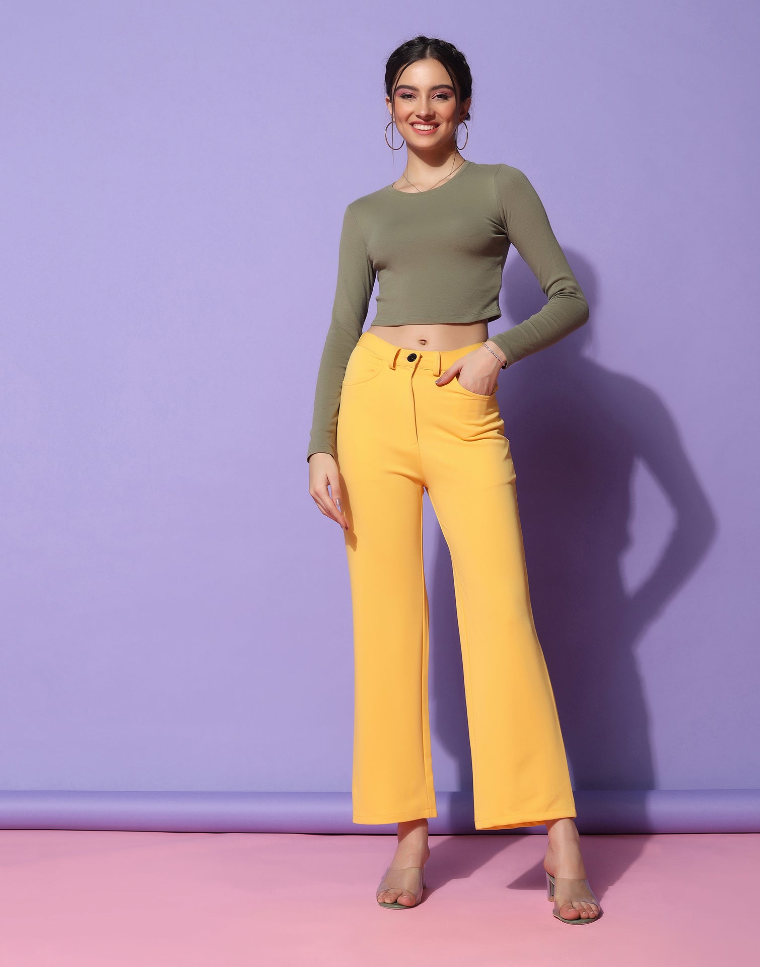 Shop For Women's Formal Pant Suit For Work - Mustard Yellow | Power Sutra