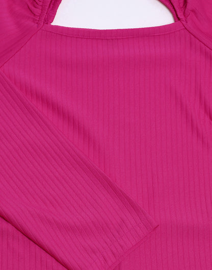 Pink Lycra Knee length Bodycon | Leemboodi
