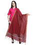Modish Maroon Coloured Cotton Silk Zari Checks Dupatta | Leemboodi