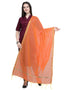 Royal Orange Coloured Cotton Silk Zari Checks Dupatta | Leemboodi