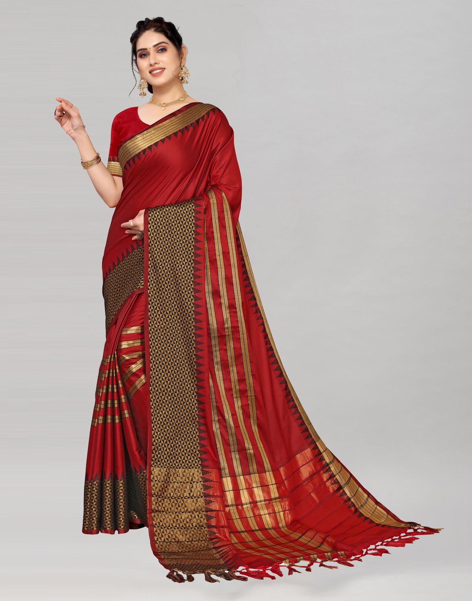 Red Silk Saree | Leemboodi