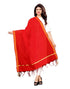 Dazzling Red Coloured Cotton Silk Dyed Dupatta | Leemboodi