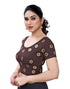 Exuberant Brown Coloured Lycra Embroidered Stitched Blouse | Leemboodi