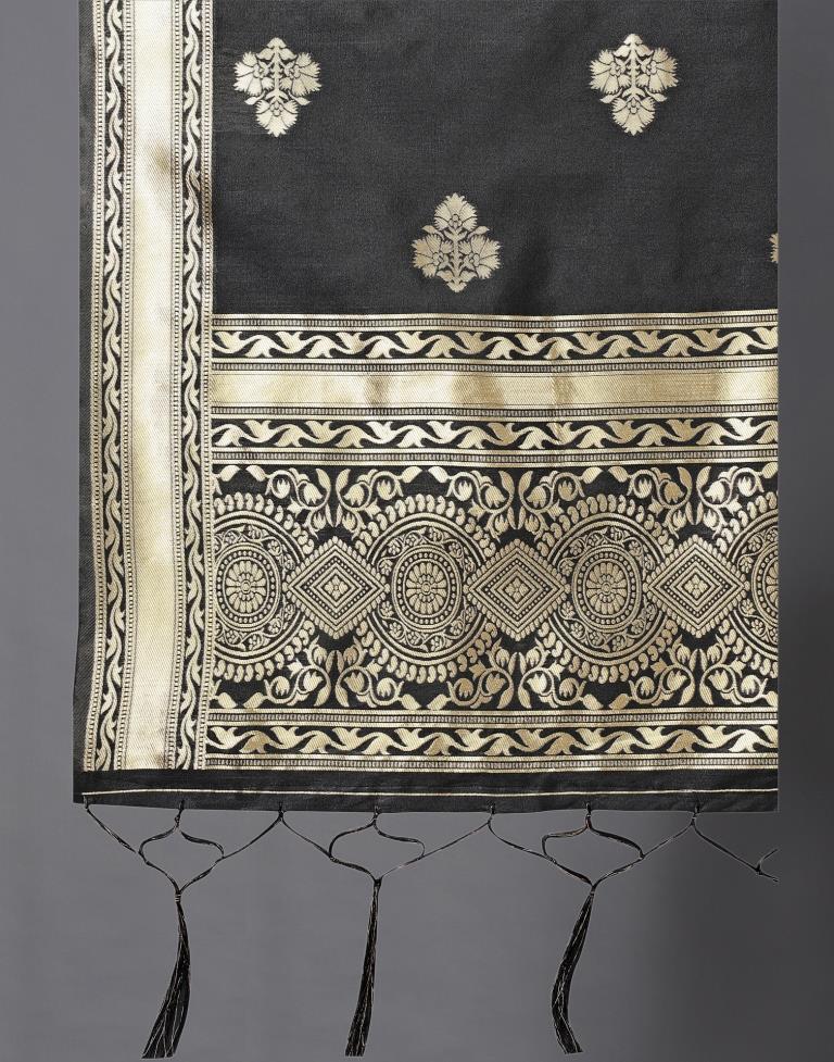 Ambitious Black Coloured Poly Silk Jacquard Dupatta | Leemboodi