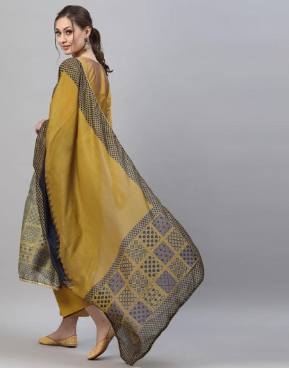 Mustard Kurti With Pant And Dupatta | Leemboodi