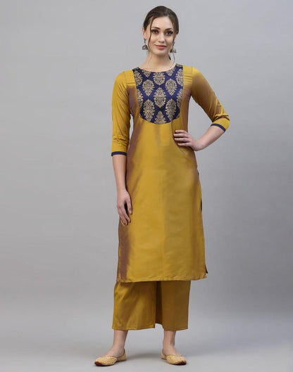 Mustard Kurti With Pant And Dupatta | Leemboodi