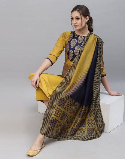 Mustard Kurti With Pant And Dupatta | Leemboodi