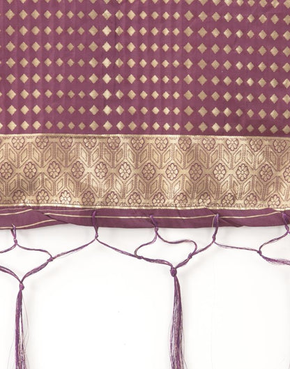 Amazing Purple Coloured Poly Silk Jacquard Dupatta | Leemboodi