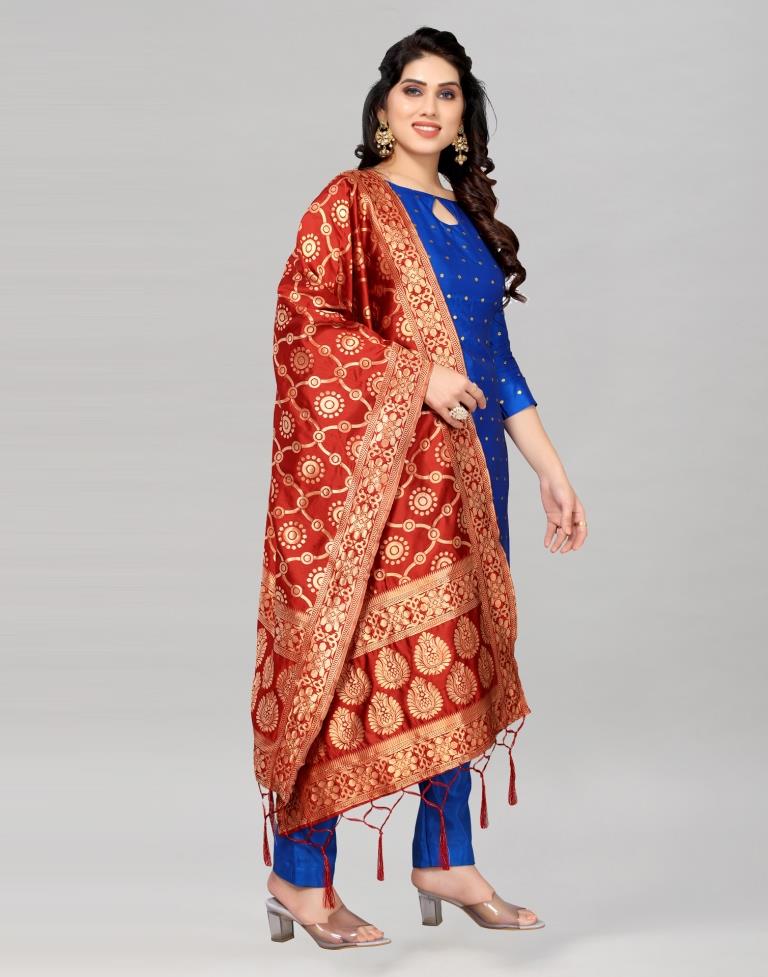 Indian Fashion Silk Dress Material Woven Unstitched Salwar Kameez Dupatta  Set | eBay