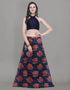 Dynamic Navy Blue Coloured Bhagalpuri Silk Digital Floral Printed Casual Wear Lehenga | Leemboodi