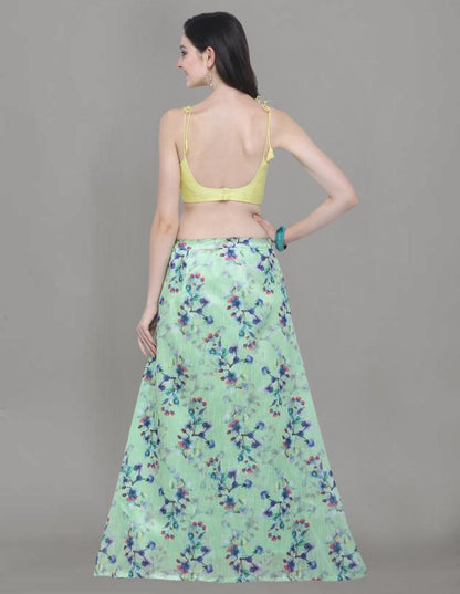 Affluent Green Coloured Bhagalpuri Silk Digital Floral Printed Casual Wear Lehenga | Leemboodi