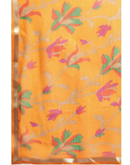 Yellow Coloured Chiffon Printed Casual saree | Leemboodi