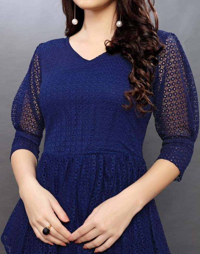 blue netted top