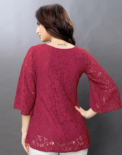 Classic Maroon Coloured Net Russell Net Tops