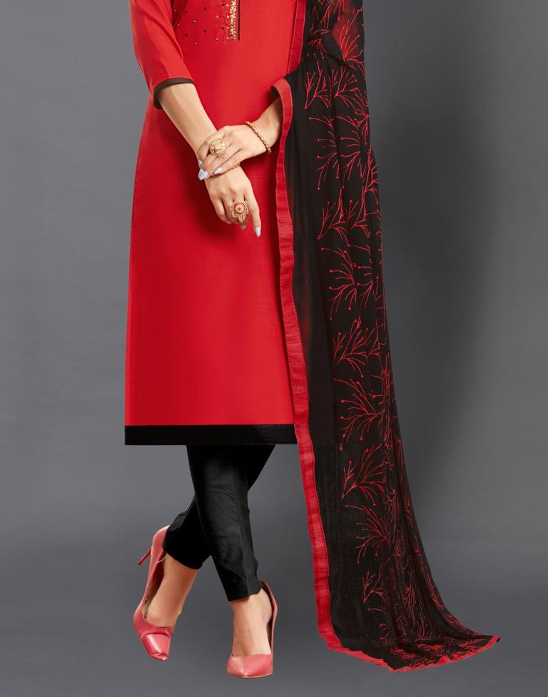 Red and black salwar on sale suit