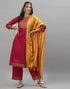 Cherry Pink Kurti With Pant And Dupatta | Leemboodi